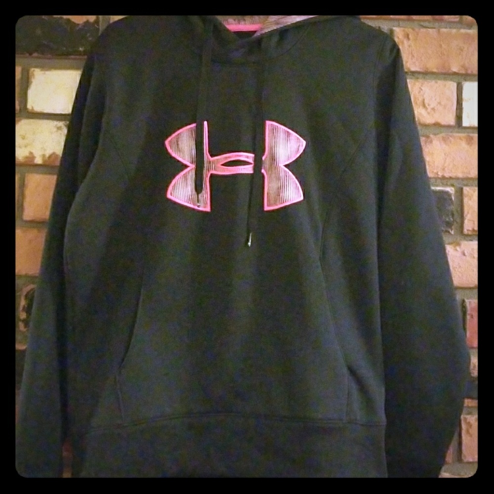 Under Armour black and pink hoodie